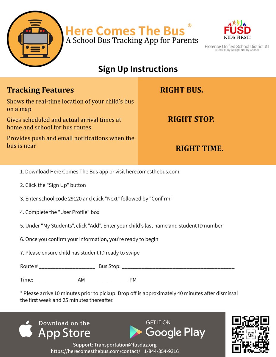 Welcome back to the bus FUSD families! 🎉

Click here to sign up online for Here Comes the Bus or download the app to stay up to date on any delays or detours!
herecomesthebus.com