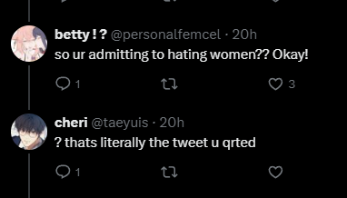 anticonsent's tweet image. Hi please change the /hj to /srs because you are very obviously not joking! you are a proud woman hater and don't see the issue with that!