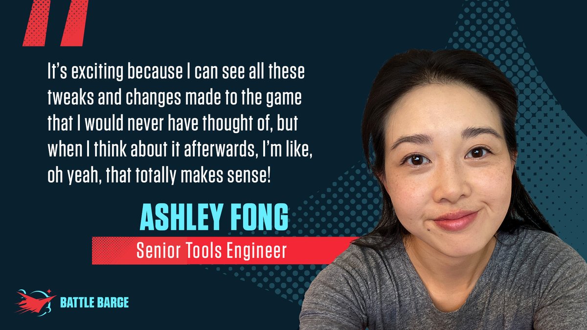 BattleBargeTeam's tweet photo. What does “creating with the community” mean to Ashley?

“It’s leading with an open, humble mind and knowing that my own ideas and thoughts can only get me so far. It’s exciting because I can see all these tweaks and changes made to the game that I would never have thought of” https://t.co/5fyCT121sL