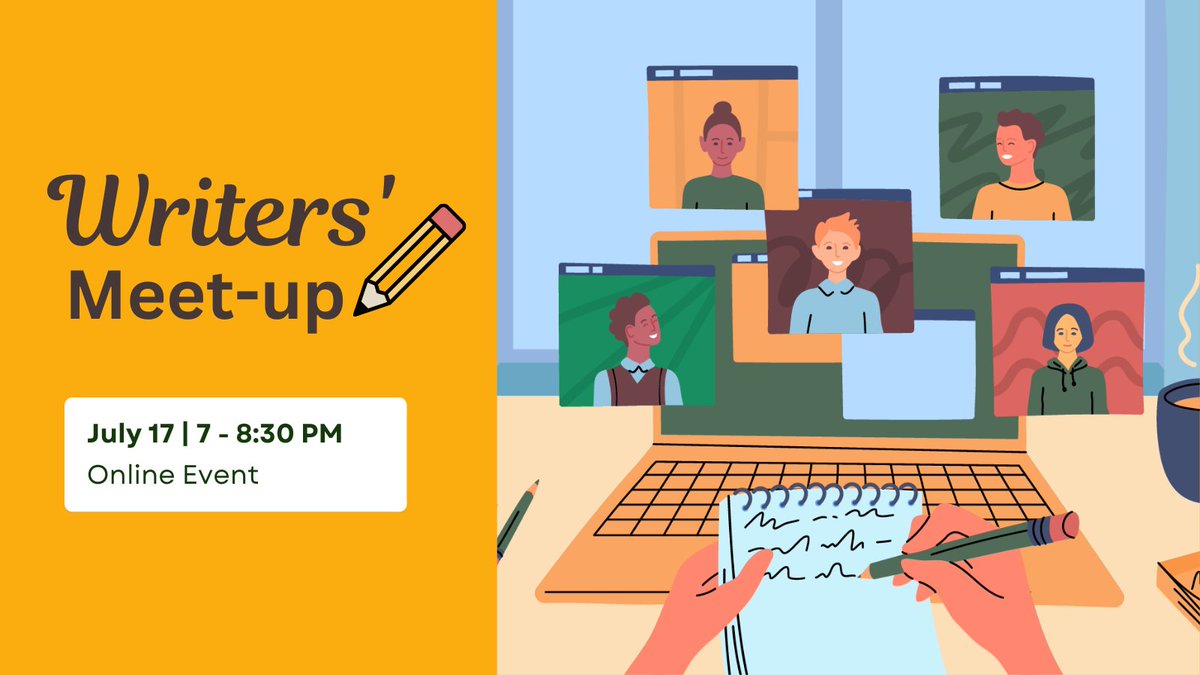 markhamlibrary's tweet image. Join us for our monthly writers' meetup, whether you are just starting to write or an established writer, all are welcome. We will be sharing our stories, writing stories and giving feedback. Register here: ow.ly/sHuo50SyNrE

#WritersMeetup #WritingCommunity #WritingGroup