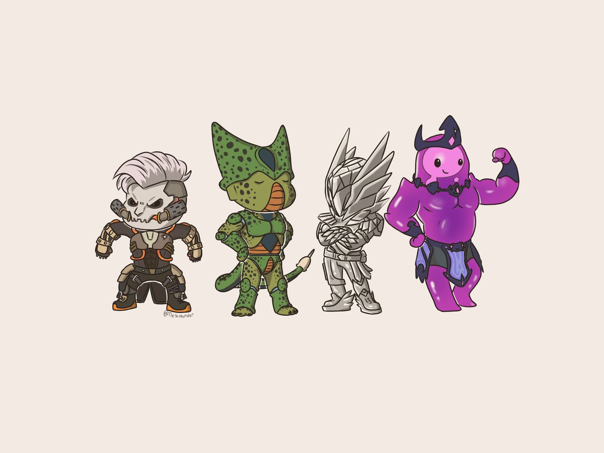 ShmonsterTeeth's tweet photo. Struggled to finish the other version so did a lil chibi version of my squad, it was so fun to do!
I wanna draw more in this style 👀
#fortnite #fortniteart #FortniteC5S3Wrecked #FortniteCh5S3 https://t.co/D7vCihGIrX