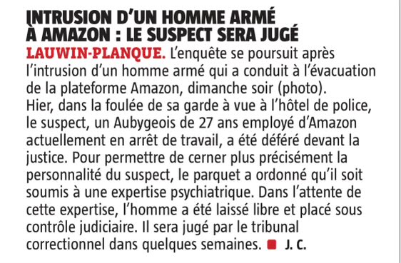 Habiblatreche1's tweet photo. Enquête est en cours , aucune déclaration pour l’instant. Mais je n’oublierai pas l’attitude de certains managers #AmazonLil1 #Nord #faitsgraves , après l’intrusion de questions se pose #safety #securite https://t.co/f2XgUsSAnm