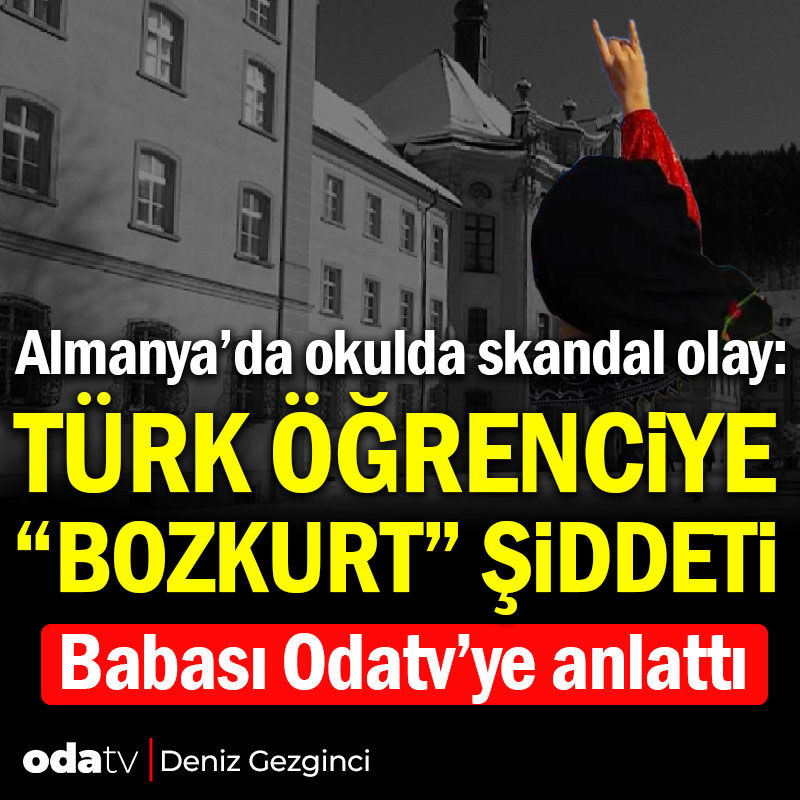 odatv's tweet photo. Almanya'da 13 yaşındaki Türk kızı okulda bozkurt selamı yaptığı için okulda ders yardımı veren bir görevli tarafından şiddete uğradı.