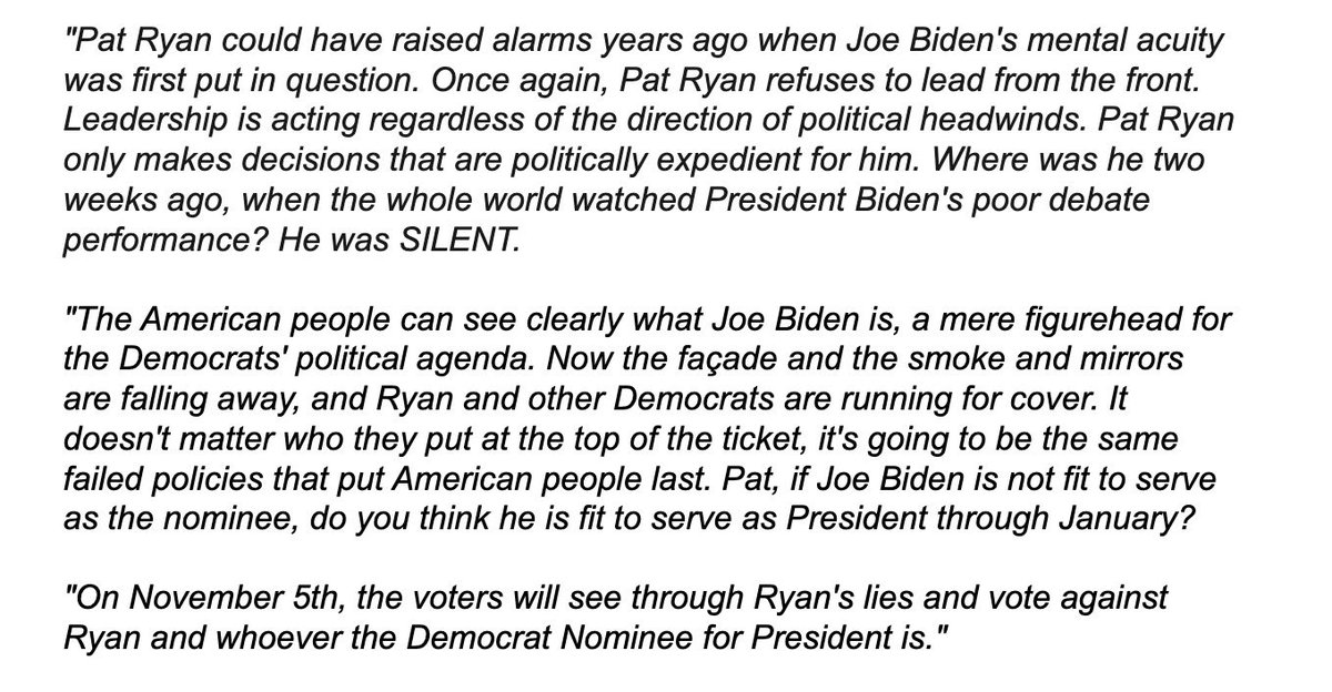 EspositoforNY's tweet photo. .@PatRyanUC didn’t suddenly realize that the Democrat policies he supports are hurting Americans, he just knows @JoeBiden can’t win re-election. This is a last ditch effort by Pat Ryan to do what he can to keep himself in power. #PeopleBeforePower https://t.co/FulP1Vl4QY