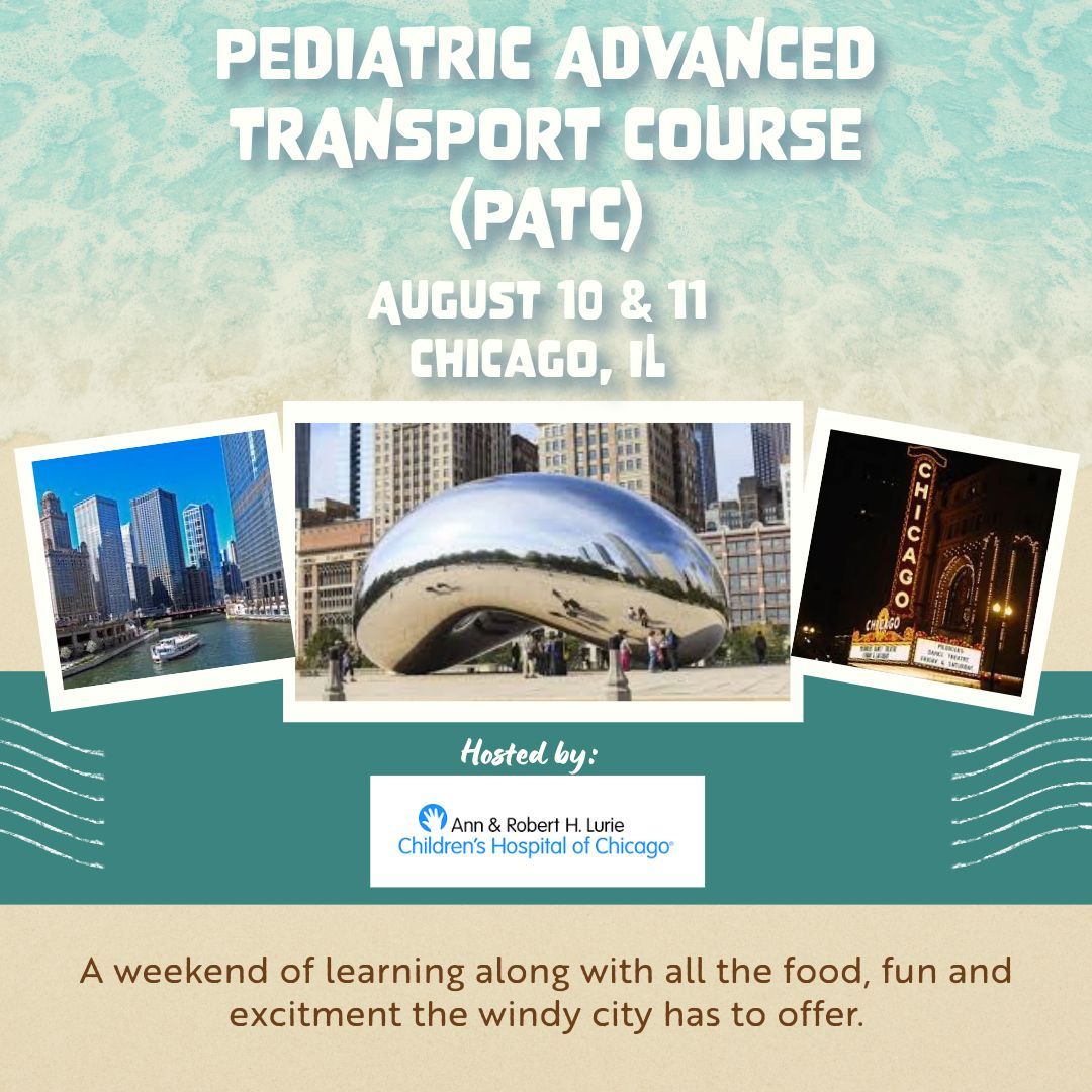 ASTNA2's tweet photo. Join us in Chicago on August 10th and 11th for ASTNA's Pediatric Advance Trauma Course! Connect with transport clinicians, earn 30+ CEUs, and explore the vibrant city. Pre-coursework required. Register now: [ https://t.co/iw8O56HShd] #ASTNA #ChicagoTraumaCourse https://t.co/TrzHBLOcRe