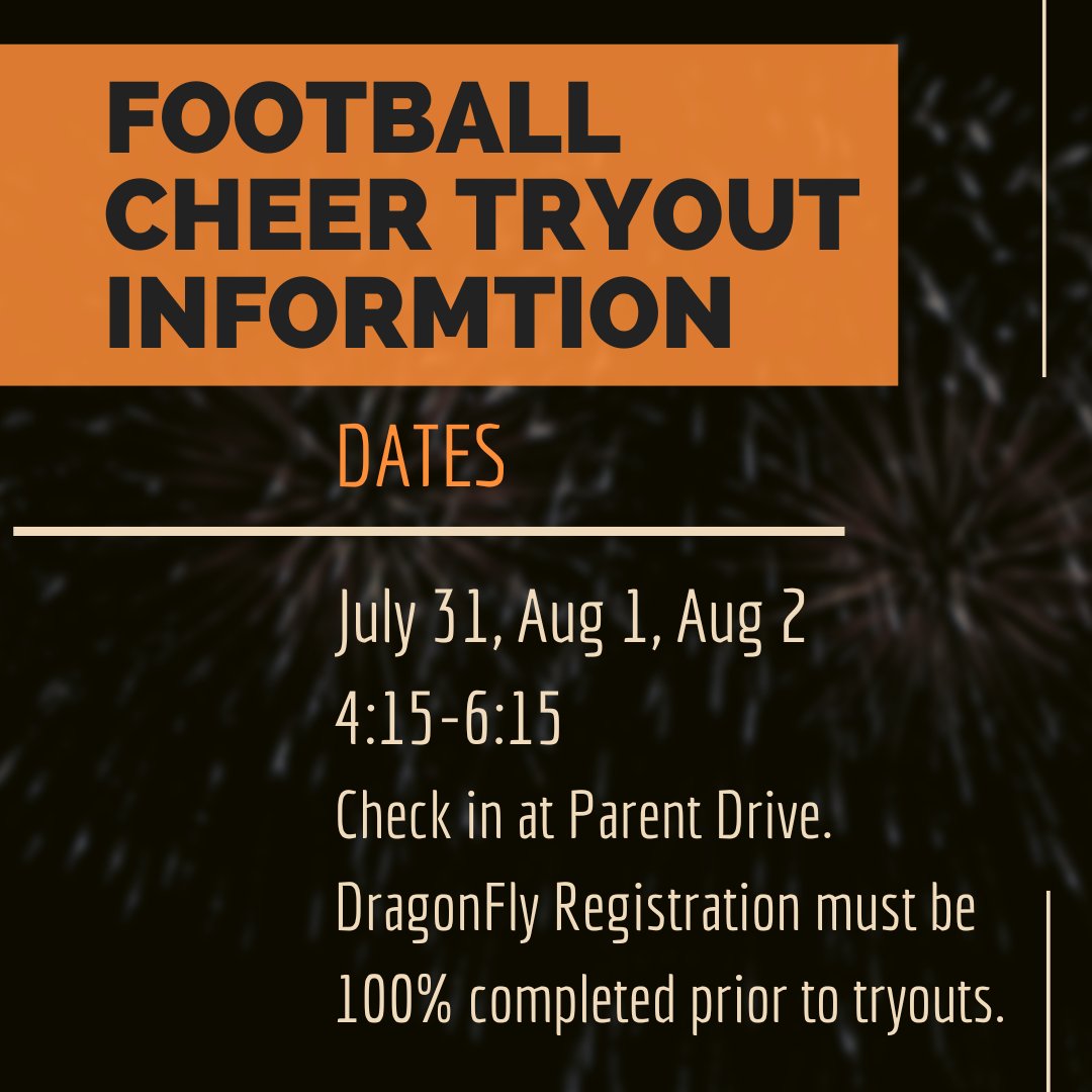 JNFries_Fball's tweet photo. IMPORTANT 7th and 8th Grade Football Cheer Tryout Information!!  

All athletic registrations on https://t.co/lYafsEuHGs must be 100% completed prior to tryouts. https://t.co/Dn1fqQrLmm