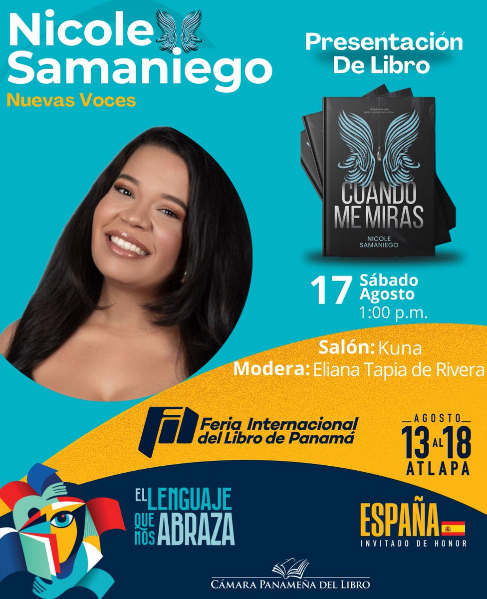 NicoleSama19's tweet photo. No puedo creer que estaré presentando y vendiendo mi segundo libro🥹🤩
Los espero en la feria del libro de Panamá 
Vayan a darme apoyo moral y a comprar el libro 😆👍🏼 https://t.co/nlnh3dloOh