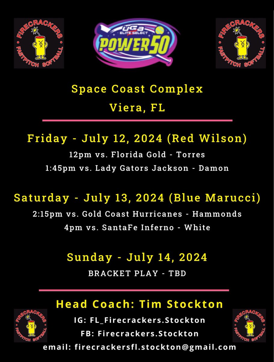 So excited for Power 50🧨 <a href="/FLFC_Stockton/">FL Firecrackers Stockton</a> <a href="/USSSAFastpitch/">USSSA Fastpitch</a>