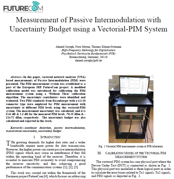 Recently the team of researchers from #PTB received a Best Paper Award at the 2024 <a href="/IEEEorg/">IEEE</a> International Symposium on #Measurements and #Networking, which was held on July 2-5, 2024, in #Pisa, Italy. For a freely downloadable PDF check futurecom.unicas.it

<a href="/EURAMET/">EURAMET</a> #EMPIR