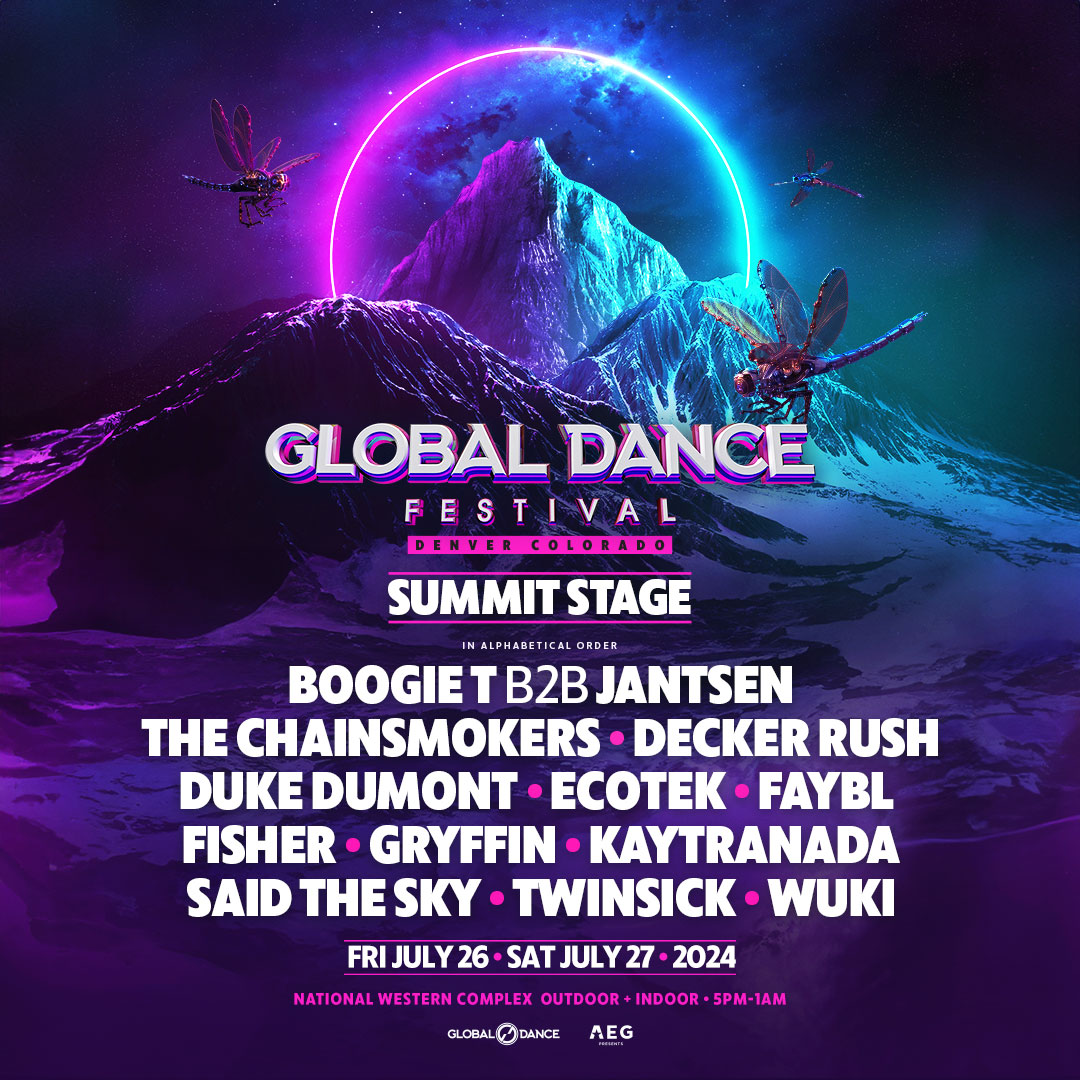 GlobalDanceFest's tweet photo. Will you be ascending the Summit, getting heavy under the Northern Lights, or discovering some of Colorado's local favorites at the Oasis?  Your stage lineups for Global Dance Festival 2024 are here and we can't wait to return for our annual summer gathering this July 26th and 27th 🌐

Buy your tickets today at https://t.co/cAs123lpYh 🎆