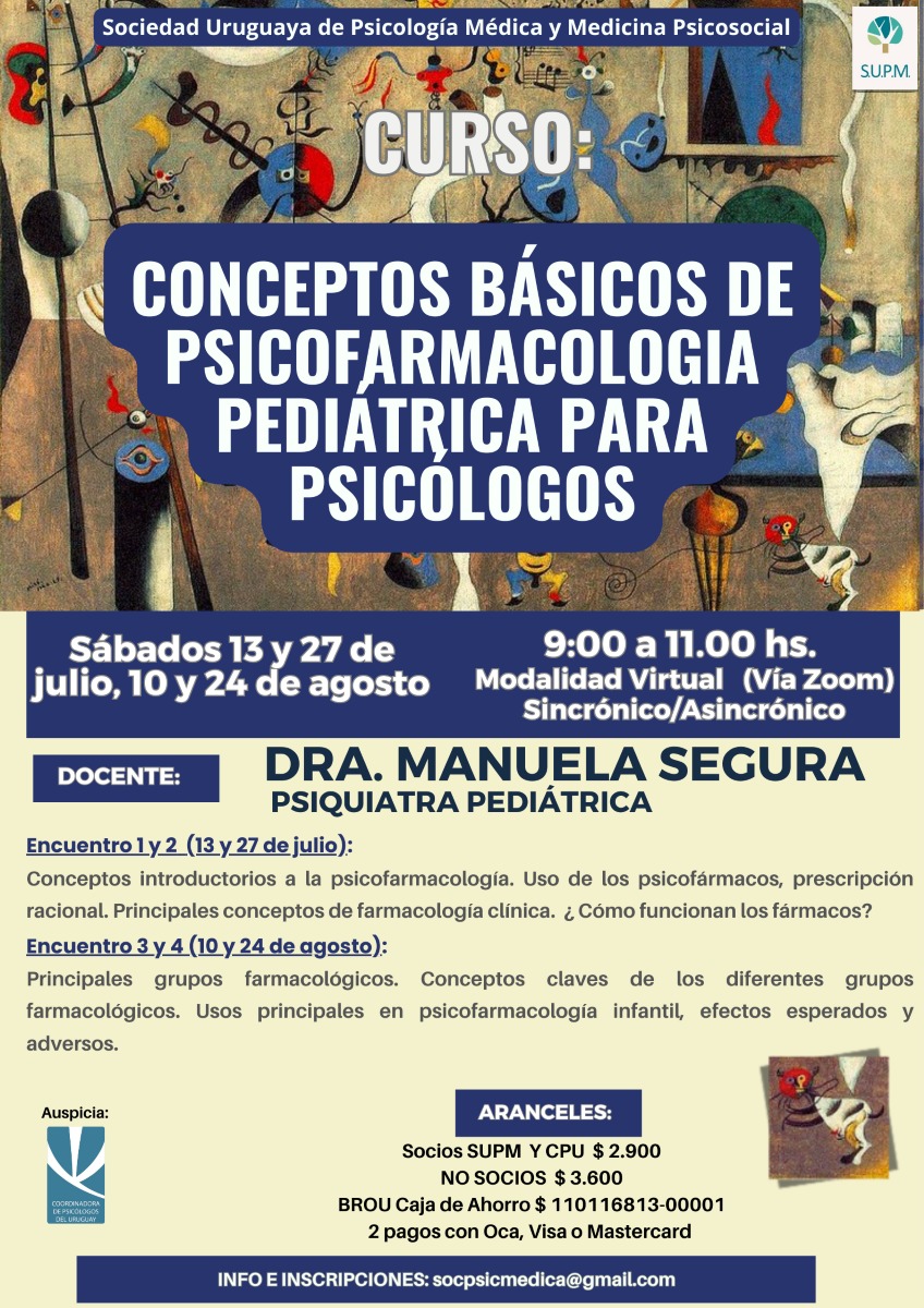 supmuy's tweet photo. #farmacología  #psiquiatría 
Este curso brindará conocimientos que enriquezcan su práctica clínica - ya sea respecto a la derivación a consulta con psiquiatra, así como en el abordaje e intervenciones cuando trata niños o adolescentes que reciben medicación psicofarmacológica. https://t.co/SOGpqEdLXe