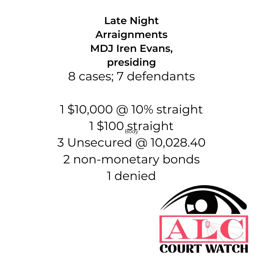 ALCCourtWatch's tweet photo. Appreciated this MDJ's use of unsecured bond, particularly when he changed his decision based on the defendant's testimony. For people on disability, even a minimal cash bond is not accessible.

#endcashbail
#letswatchcourt https://t.co/LIWPRrtrti