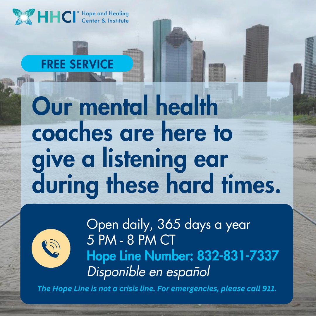 If you're going through a tough time, give us a call to receive up to 30 minutes of FREE mental health coaching over the phone.

📞 (832) 831-7337

Share this post to spread the word 💙. #HurricaneBeryl 

IMAGE: RAQUEL NATALICCHIO/HOUSTON CHRONICLE /AP