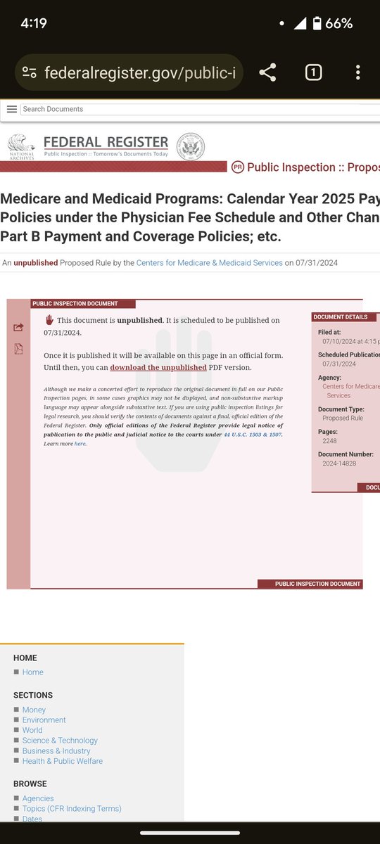 Betting that I'm not the only person looking at the 2025 draft Medicare physician payment rule while walking in Rehoboth :)