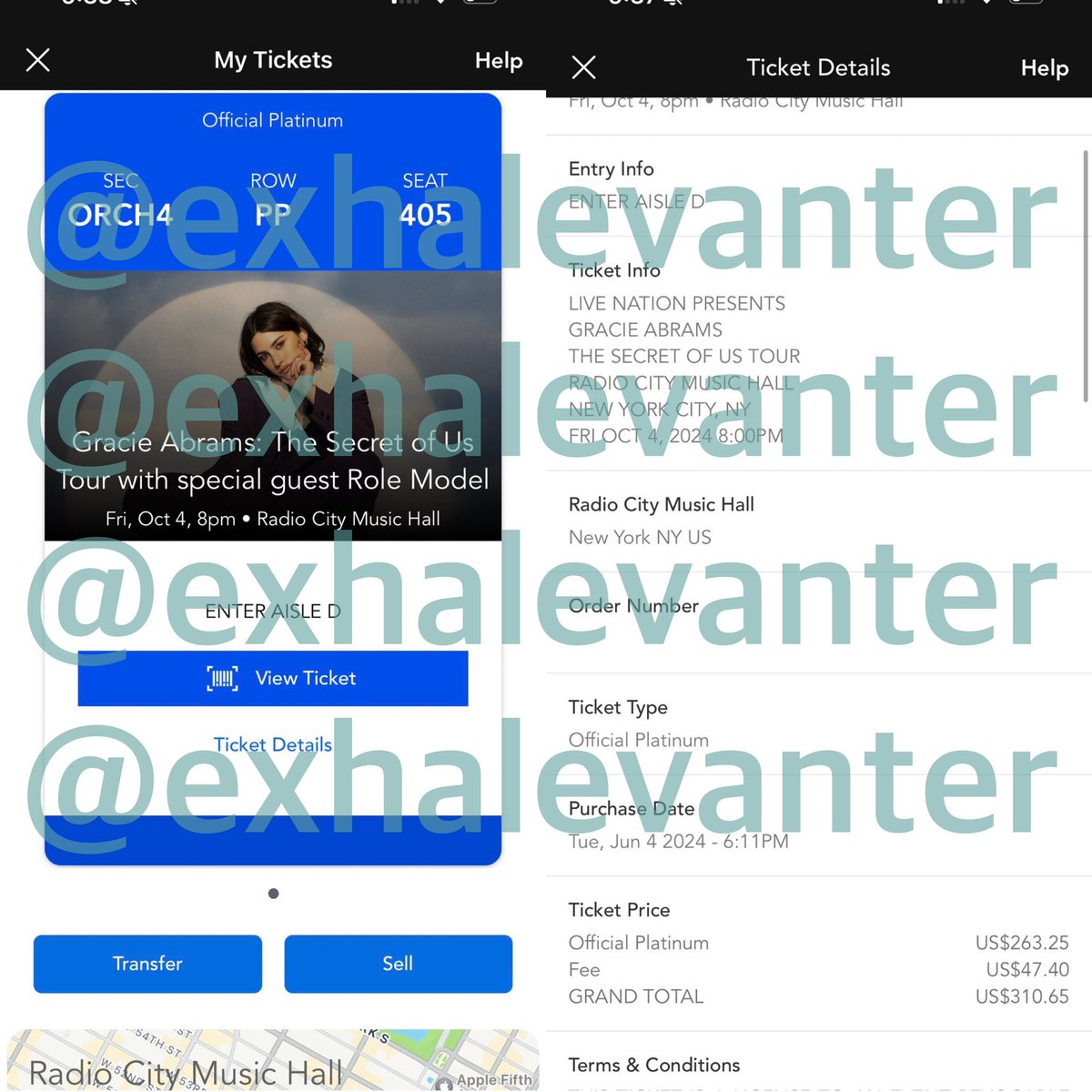 sourtourtickets's tweet photo. NYC, NEW YORK GRACIE ABRAMS FANS, @exhalevanter  is SELLING ONE TICKET to the SHOW ON OCTOBER 4th (10/4) FOR $311

DM THEM TO PURCHASE!

BE SURE TO PAY ONLY WITH PAYPAL GOODS AND SERVICES **NOT FAMILY AND FRIENDS** https://t.co/ZyfZna1C7F