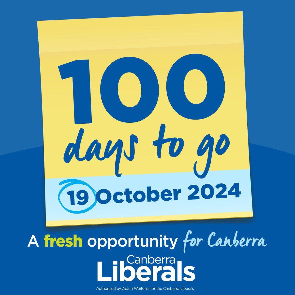 Elizabeth Lee MLA (@elizabethleemla) on Twitter photo In 100 days you can vote for a fresh opportunity for Canberra.
To find out more about the top priorities for the next <a href="/CanberraLibs/">Canberra Liberals</a> Government, go to freshopportunity.org In 100 days you can vote for a fresh opportunity for Canberra.
To find out more about the top priorities for the next <a href="/CanberraLibs/">Canberra Liberals</a> Government, go to freshopportunity.org