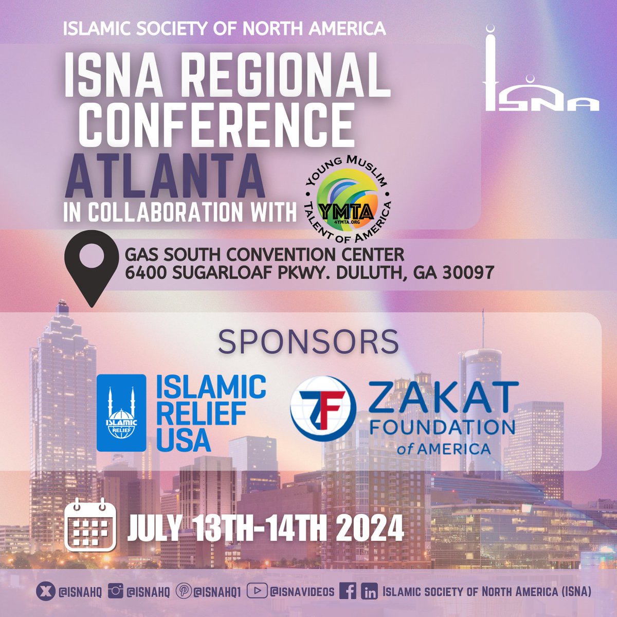 ISNAHQ's tweet photo. A special thanks to the ISNA Regional Conference Atlanta Sponsors! @ZakatUS and @IslamicRelief
#isna #atlantaconference #ymta https://t.co/qbnoh6fXR1