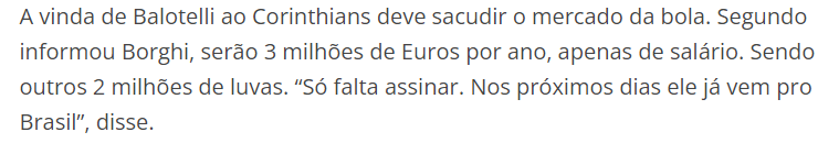 Em entrevista ao "Tribuna do Interior", de Campo Mourão, o empresário Matheus Borghi meteu essa - ele participa da negociação segundo os colegas da imprensa.