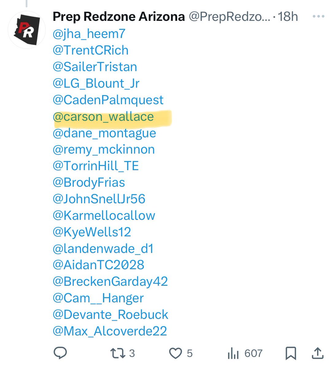 Carson Wallace (@carson_wallace) on Twitter photo Thank you so much for the recognition <a href="/AlPopsFootball/">ππ ππ¨π©π¬</a> <a href="/PrepRedzoneAZ/">Prep Redzone Arizona</a> <a href="/PrepRedzoneNext/">Prep Redzone ππππ π</a> Grinding everyday and so ready for those Friday night lights! Coming strong and representing <a href="/SRHSFootball1/">Shadow Ridge Football -AZ</a> getting better thanks to the support <a href="/michaelzdebski/">Michael Zdebski</a> <a href="/AntonioEffinger/">AE Sports Performance</a> Thank you so much for the recognition <a href="/AlPopsFootball/">ππ ππ¨π©π¬</a> <a href="/PrepRedzoneAZ/">Prep Redzone Arizona</a> <a href="/PrepRedzoneNext/">Prep Redzone ππππ π</a> Grinding everyday and so ready for those Friday night lights! Coming strong and representing <a href="/SRHSFootball1/">Shadow Ridge Football -AZ</a> getting better thanks to the support <a href="/michaelzdebski/">Michael Zdebski</a> <a href="/AntonioEffinger/">AE Sports Performance</a>