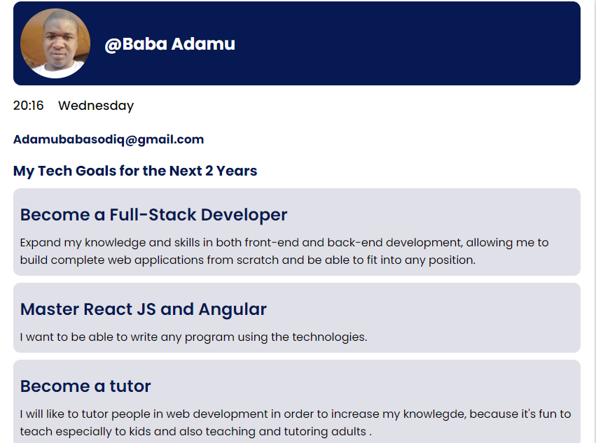 BabaAdamu190907's tweet photo. 🚀 Just launched my responsive single-page web app built with HTML, CSS, and JavaScript! Check it out and let me know what you think! 📷Huge thanks to @SQICollege for their amazing support and resources during my web development journey. 📷 🙌
https://t.co/lZREaNzzIr
@sqicict https://t.co/cozDUjas2O