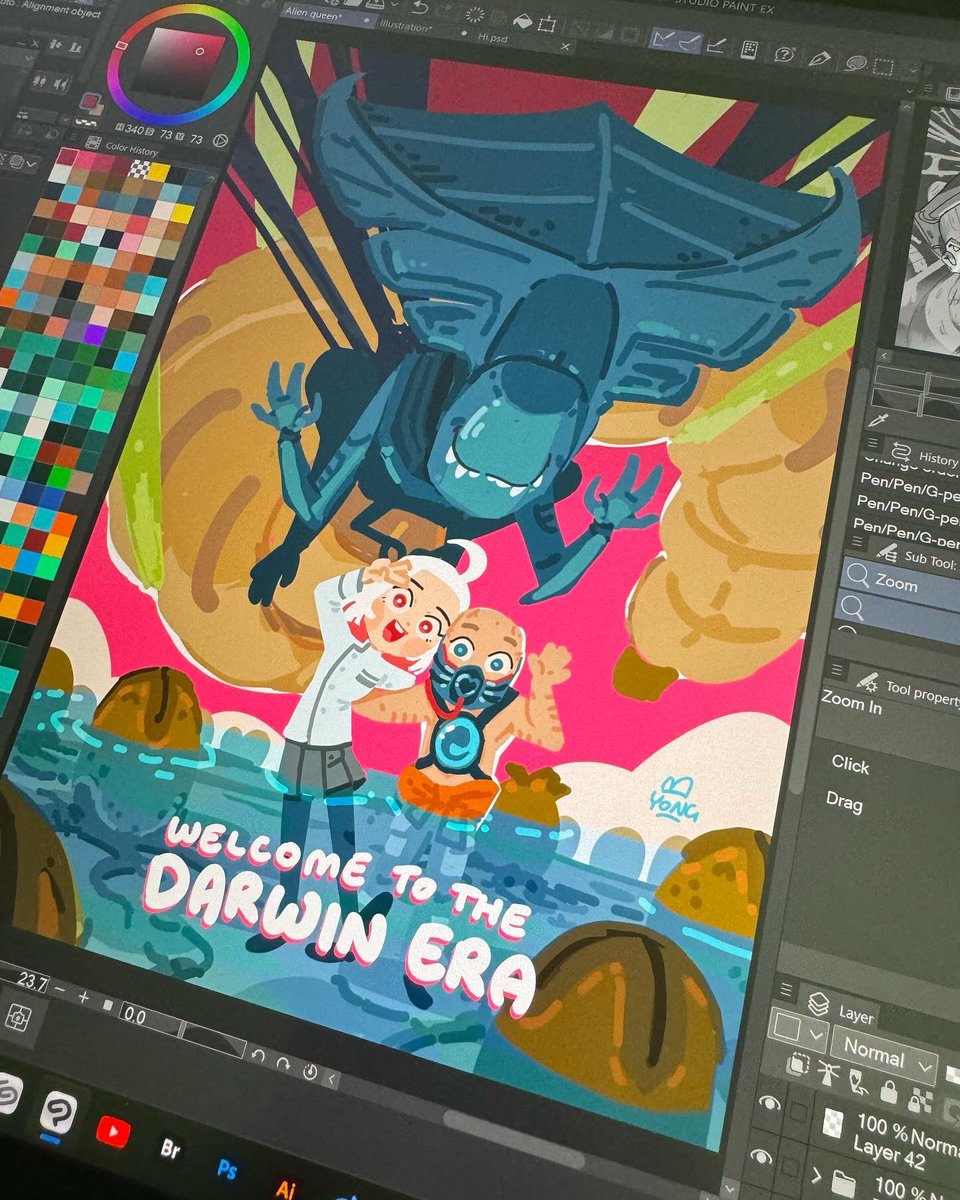 Recently finished Aliens: Dark Descent and wanted to make something fun, yet dark and happy. Gender swapped wrinkly, old Marlow for Kawaii Marlow because I can 🤪🤪🤪

Go play Aliens: Dark Descent. Good stressful fun.

#Aliens #darkdescent #kawaii #queen #illustration