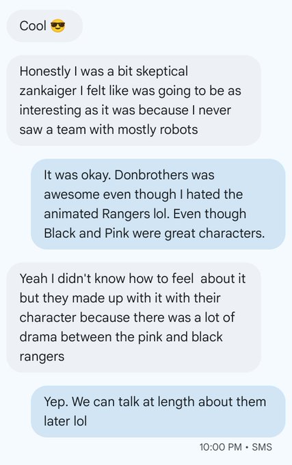If you're going to PMC, this is the quality Sentai discourse you can expect with my nephew and I. https://t<a href="/tag/pmc"class="tags"><span>#pmc</span></a>
