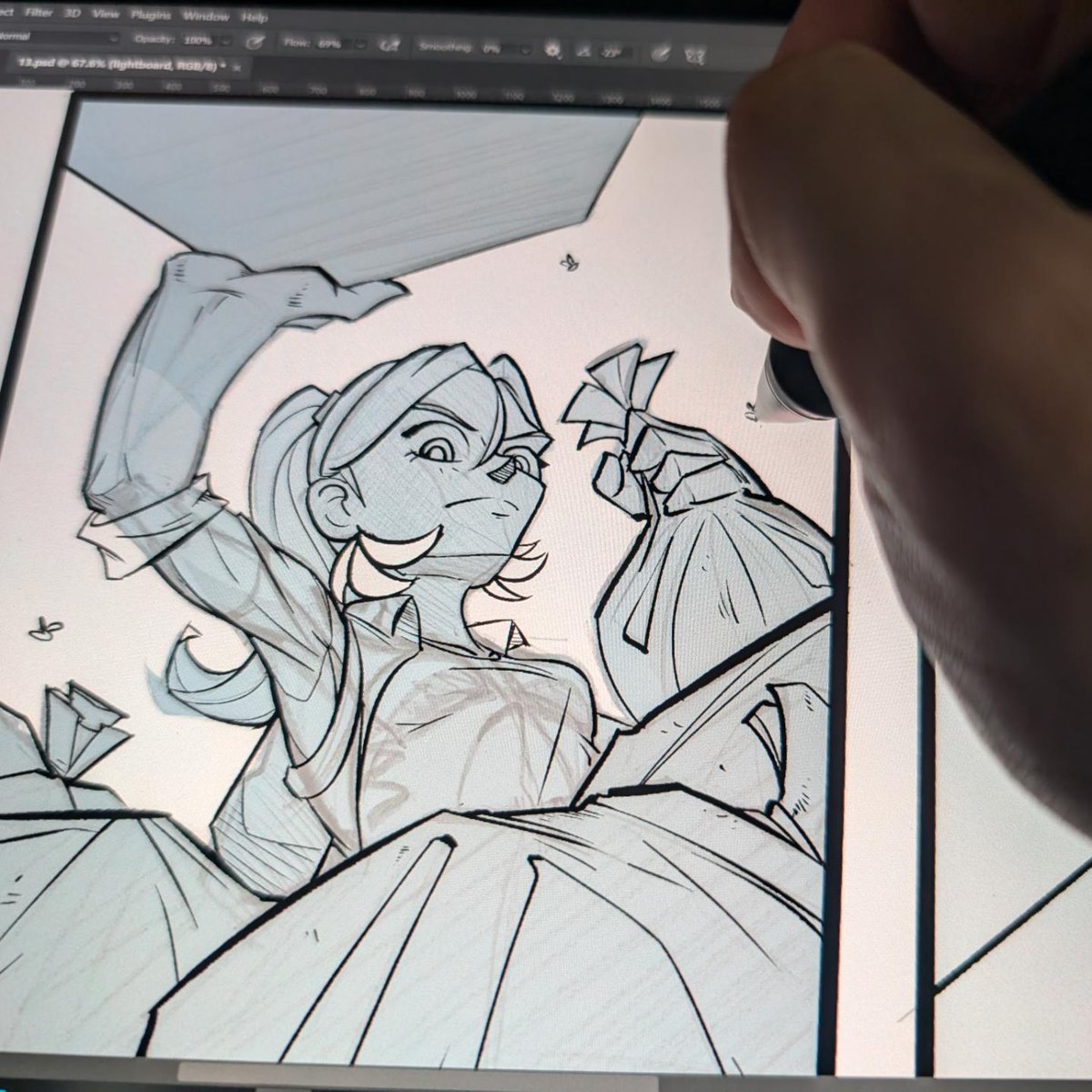 MichaelAbatsis's tweet photo. Just jumping back on with a little status update: some progress shots of the inking process of Shadowsphere issue 01. Can't wait till this bad boy hits print π€©
#shadowsphere #shadowspherecomic #indiecomics #comics #inprogress https://t.co/elEZ7ZkPnA