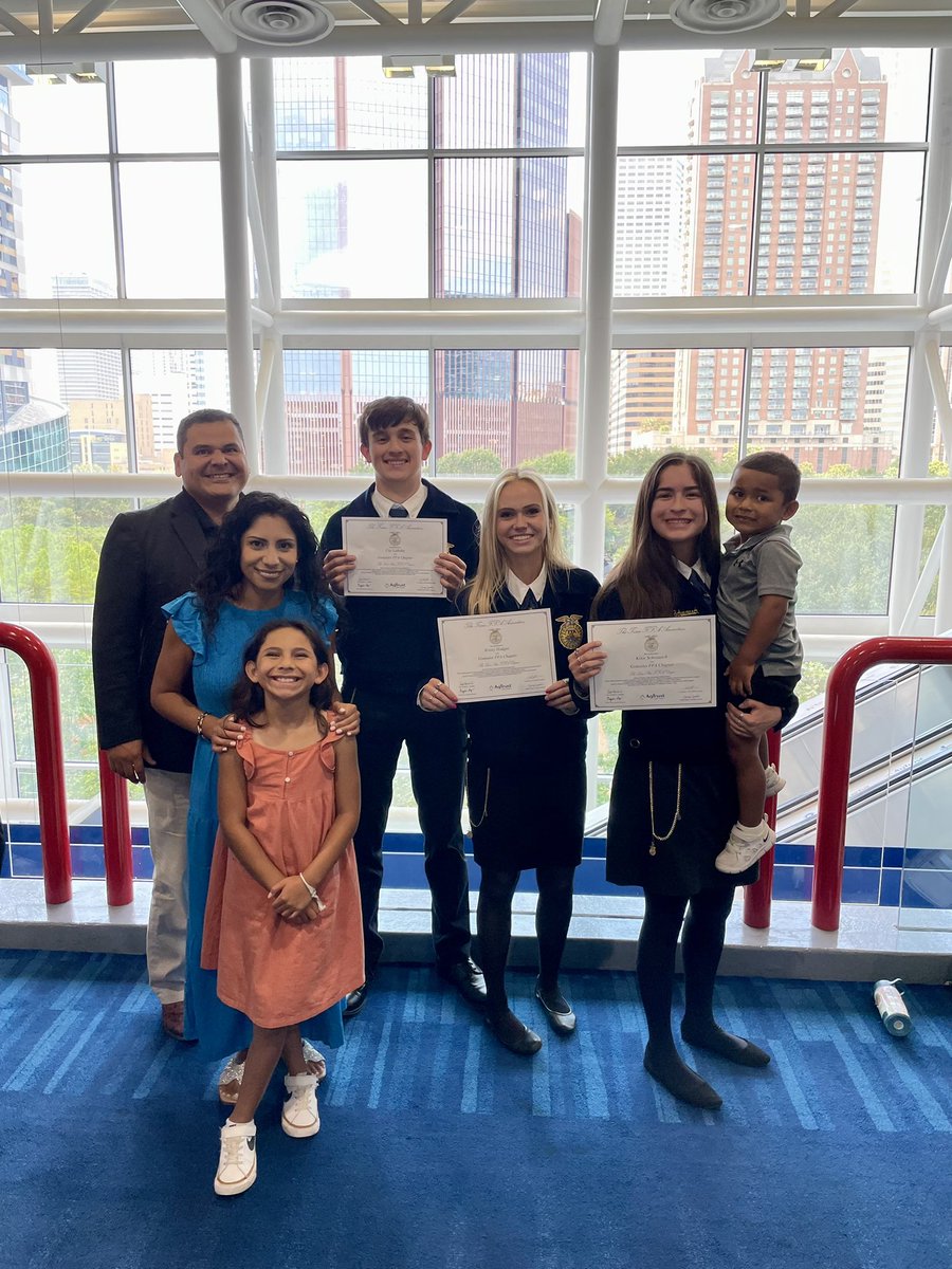 ElmerAvellaneda's tweet photo. At the annual Texas FFA Convention celebrating three of our @GonzalesISD students as they received their Lone Star Degree! Congratulations to Kilee, Krissy, and Coy! #LearningTodayLeadingTomorrow #GrowingGreatness
#TexasFFA #MyTexasFFA #AbundantFFA https://t.co/FuZXbFKNQT