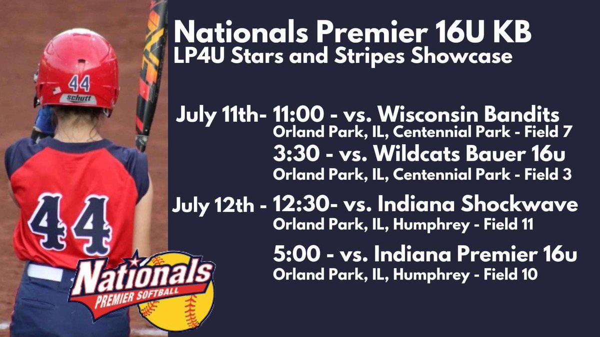 Looking forward to playing in Orland Park this weekend! My schedule is below. Come check us out! <a href="/DePauwSoftball/">DePauw Softball</a> <a href="/JCUSoftball/">Johnny C Softball</a> <a href="/SLUSoftball/">SLU Softball</a> <a href="/StOlafSoftball/">St. Olaf Softball</a> <a href="/millikinsb/">Millikin University Softball</a> <a href="/CMUSoftball/">CMU Softball</a>
