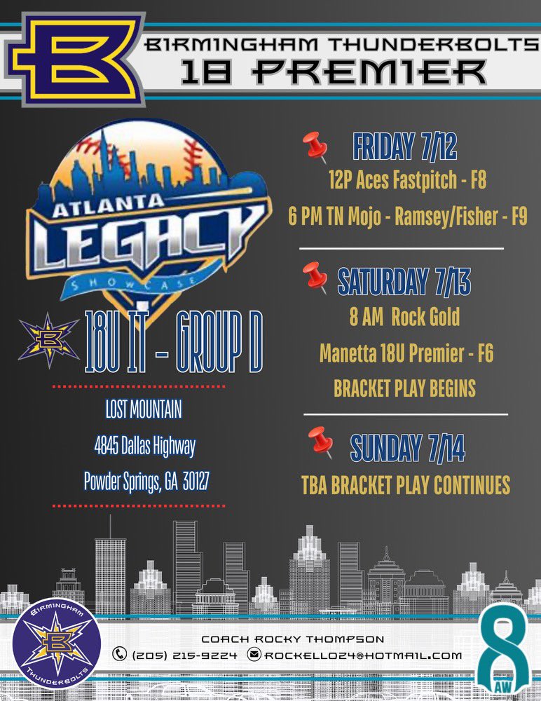 🔥 up to head to 🌆 Atlanta for the Legacy Invitational! #boltsboom #bhmboltsMADE
