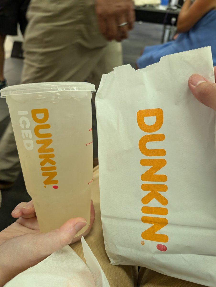 Dunkin' coming in clutch to salvage a terrible flight delay. It's really a shame they don't exist in the PNW.