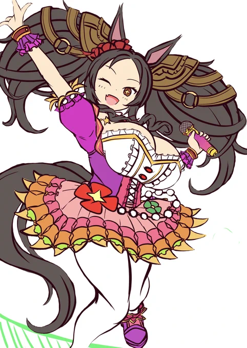 こんな感じかなぁ。想像以上に勝負服の構造がワカラナイ(;^ω^) 