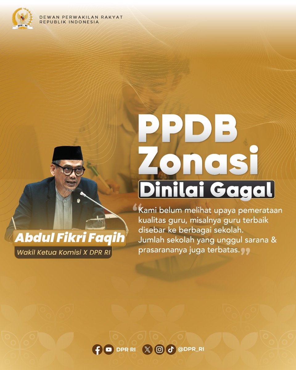 kazitoh20's tweet image. Sistem zonasi gagal.
Pemerataan SDM tenaga pendidik dan kualitas sarana dan prasarana sekolah tidak memadai di bidang pendidikan.

#Komisi10
#PPDB
#Zonasi