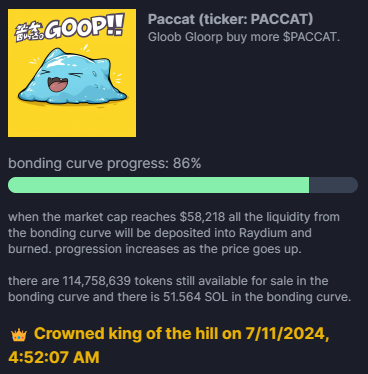 BlessedOnSol's tweet image. $PACCAT just hit KOH like nothing lol. Hop on faster before we hit ray.