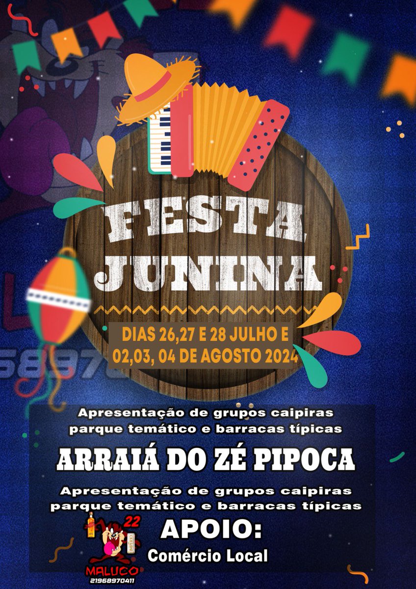 A festa junina mais esperada do ano está chegando! Não deixe de compartilhar o flyer com seus amigos e familiares."