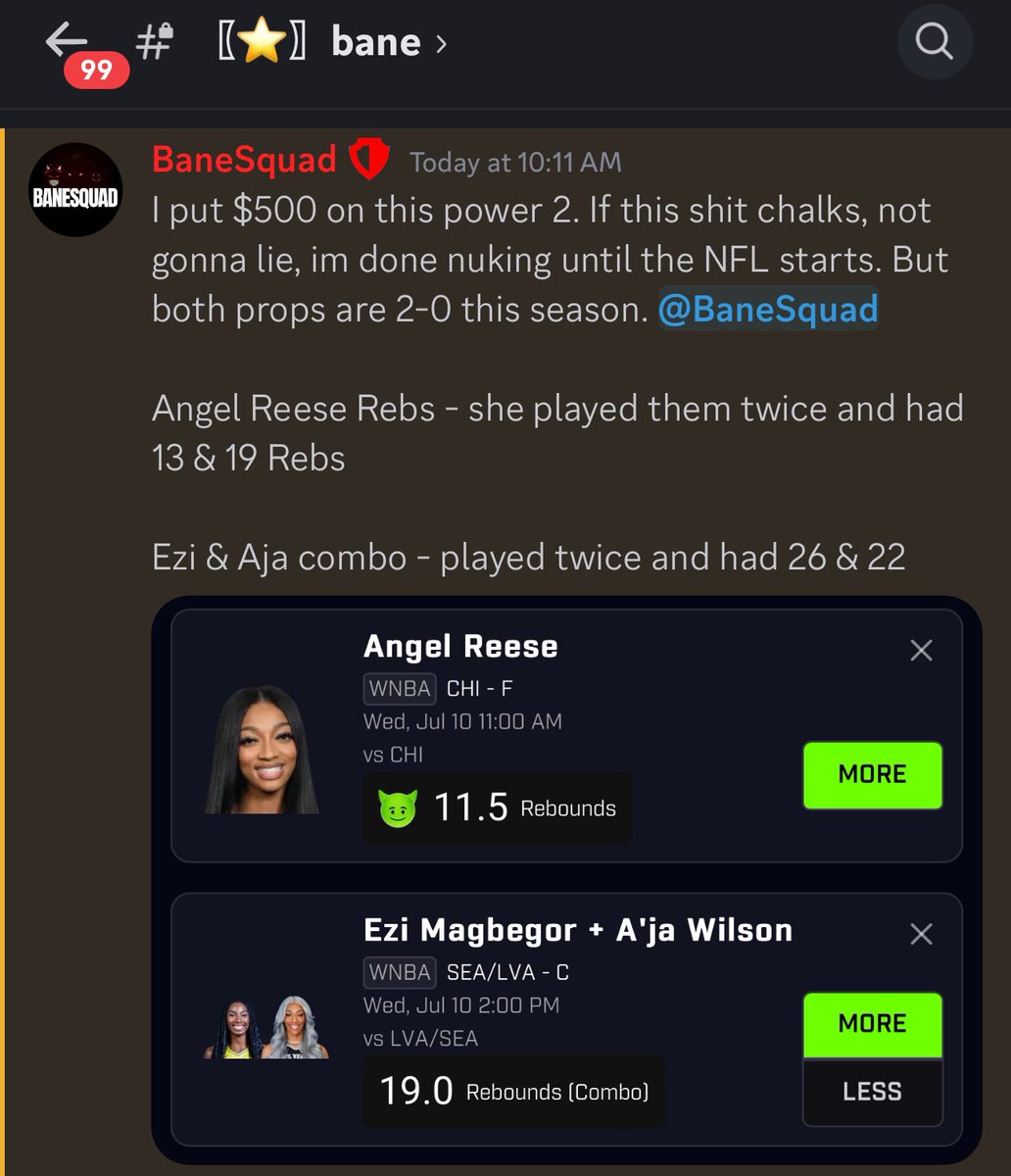 BaneSquad_'s tweet photo. Angel Reese Respect Coin 🙂‍↕️

Cash the $500 Play! Told everybody in the discord I was putting $500 on this 

$500 to win $1,250

Discord Link ⬇️

https://t.co/kfTG26W9U0 https://t.co/wUawvsKwsY
