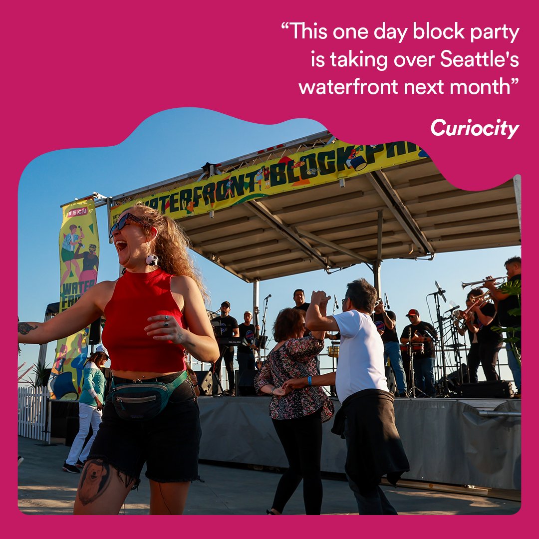 The upcoming Waterfront Block Party has been featured in an article by Curiocity Seattle! Read all about it here: bit.ly/4eV3eiZ

Mark your calendars and celebrate summer with us at this free event. See you there!