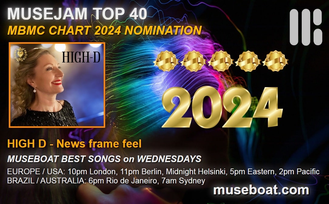 museboatlive's tweet photo. #RT MBMC Top 25 Chart at https://t.co/2sWHrmtIve
# 17 HIGH D - News frame feelhttp://museboat.com/responsive/artists/HIGH%20D.html @HeidiMMantere VOTE for this song again at https://t.co/jvHLrD2HlN 😉 @museboatlive @ArtistRTweeters #top25 https://t.co/A4DYOti1he
