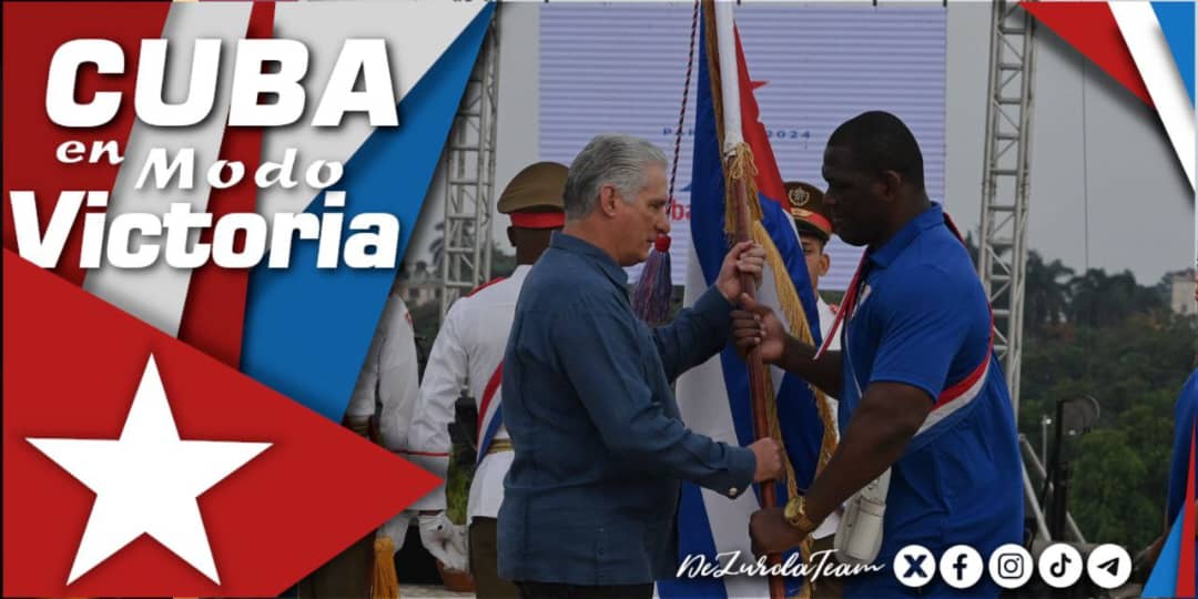 #CubaEnModoVictoria
La Delegación Cubana Olímpica y Paraolímpica de París 2024, fue abanderada por Miguel Mario Díaz-Canel y Bermudez,Primer Secretario del PCC y Presidente de la República de Cuba y donde el honor vale más que la vida los Cubanos