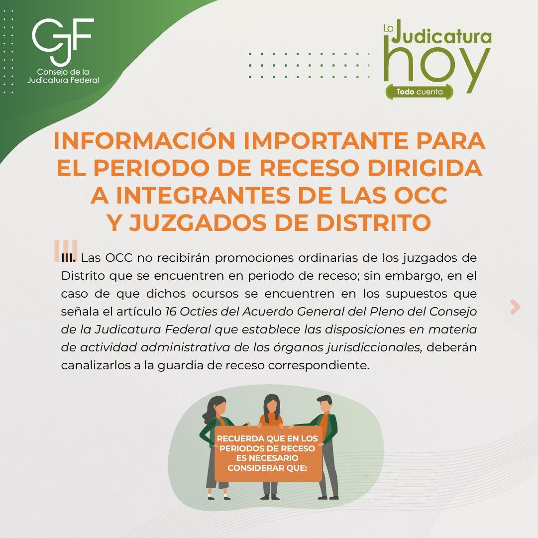OAJ_Mex's tweet photo. 🚨⚠️ Información Importante ⚠️🚨

Así funciona el periodo de recesos de las Oficinas de Correspondencia Común y Juzgados de Distrito #JusticiaPermanente 

👇🏻Te lo explicamos https://t.co/phk2RLmgfe