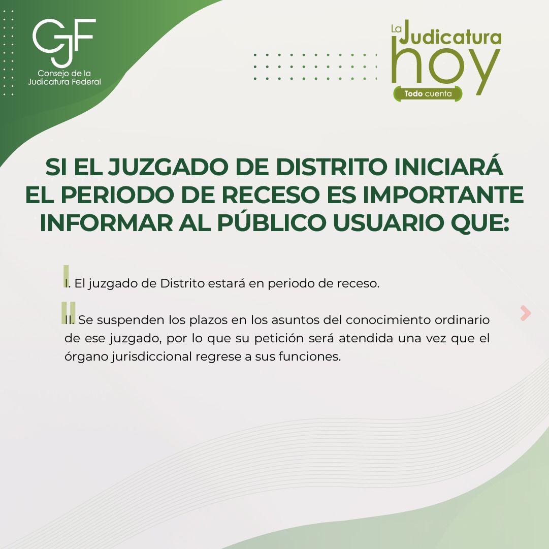 OAJ_Mex's tweet photo. 🚨⚠️ Información Importante ⚠️🚨

Así funciona el periodo de recesos de las Oficinas de Correspondencia Común y Juzgados de Distrito #JusticiaPermanente 

👇🏻Te lo explicamos https://t.co/phk2RLmgfe