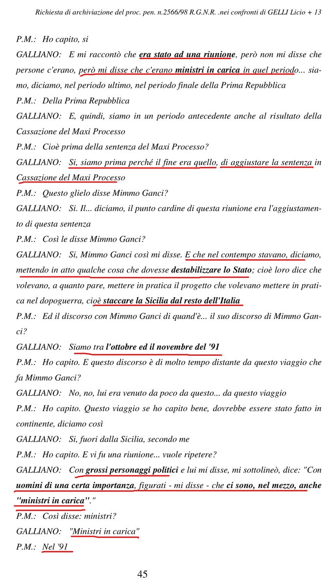 Wikileaks_Ita's tweet image. #GelliFiles dep boss Antonino #Galliano su riunione segreta del 1991 di #CosaNostra con presenza di Ministri in carica, esponenti istituzioni, Giudici, Prefetti e persone mondo economico, scopo aggiustare maxi-processo, destabilizzare lo Stato e staccare la #Sicilia dal paese