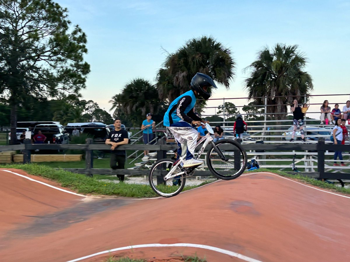 Pbcpal's tweet photo. The PAL sponsored BMX Program was able to provide bikes to 3 PAL youth from our Westgate PAL site that expressed an interest in learning the sport of BMX racing. They were able to join Friday Night Racing at @okeeheeleebmx for their very first race! Thank you Coach Matt! https://t.co/zJKzfLXGed