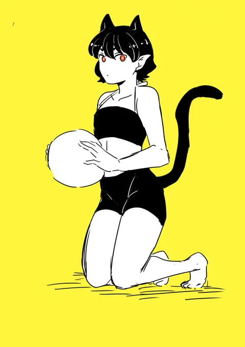 今日のらくがき 海に行く若ペラさん