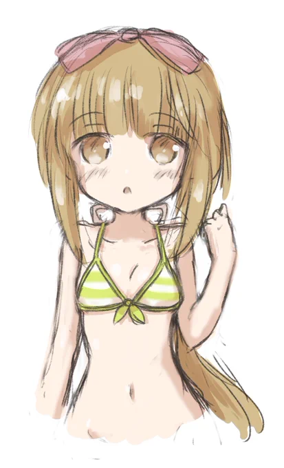 水着よしのん上着パージ。  #デレステ