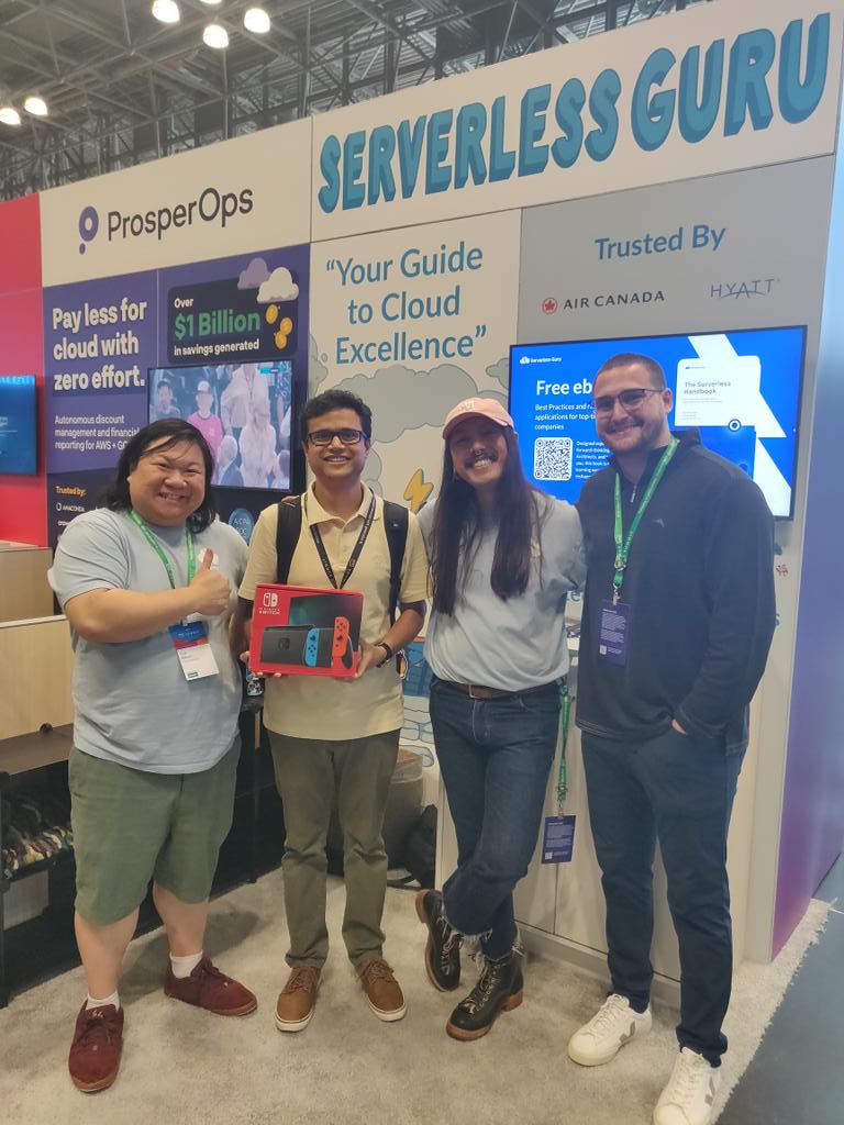 abhishek_upd's tweet image. What an amazing way to conclude my day at the AWS Summit New York today as I won a Nintendo Switch in a raffle by @serverlessguru 😁
#AWSSummit #AWS #Serverless