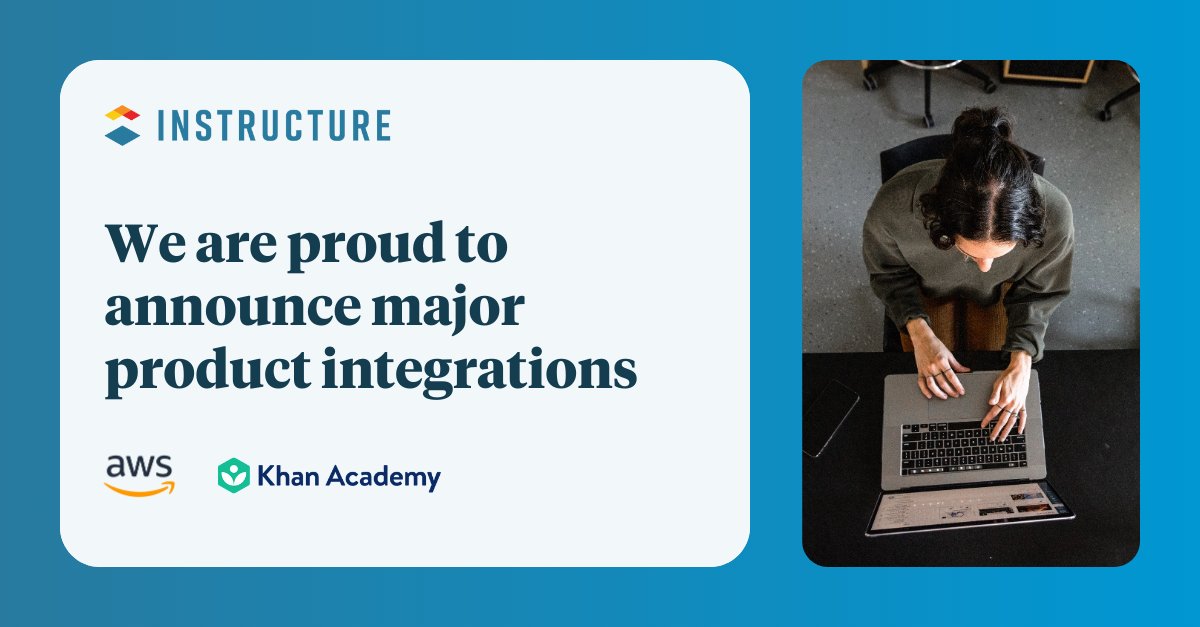 Instructure (@instructure) on Twitter photo Big Announcement! 🎉 To continue making learning more accessible and enhancing student success, we are proud to announce major product innovations through our partnerships with <a href="/awscloud/">Amazon Web Services</a> and <a href="/khanacademy/">Khan Academy</a>. 👉 Learn more details here: instructure.com/press-release/… Big Announcement! 🎉 To continue making learning more accessible and enhancing student success, we are proud to announce major product innovations through our partnerships with <a href="/awscloud/">Amazon Web Services</a> and <a href="/khanacademy/">Khan Academy</a>. 👉 Learn more details here: instructure.com/press-release/…