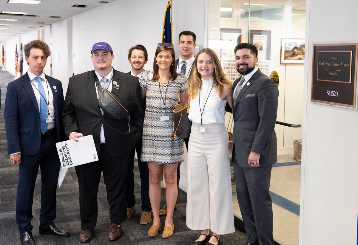 standwithcrypto's tweet photo. Today, we hosted 24 founders for a day of meetings on Capitol Hill.

Shaping policy is hard work, and we are thankful for the crypto advocates who call their representatives and the founders who fly in to connect in person with their elected officials.

Whether it's an email, a call, or a face-to-face meeting, every action you take moves the needle in this critical election year. Thank you!

#StandWithCrypto