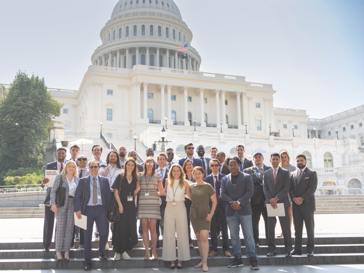 standwithcrypto's tweet photo. Today, we hosted 24 founders for a day of meetings on Capitol Hill.

Shaping policy is hard work, and we are thankful for the crypto advocates who call their representatives and the founders who fly in to connect in person with their elected officials.

Whether it's an email, a call, or a face-to-face meeting, every action you take moves the needle in this critical election year. Thank you!

#StandWithCrypto