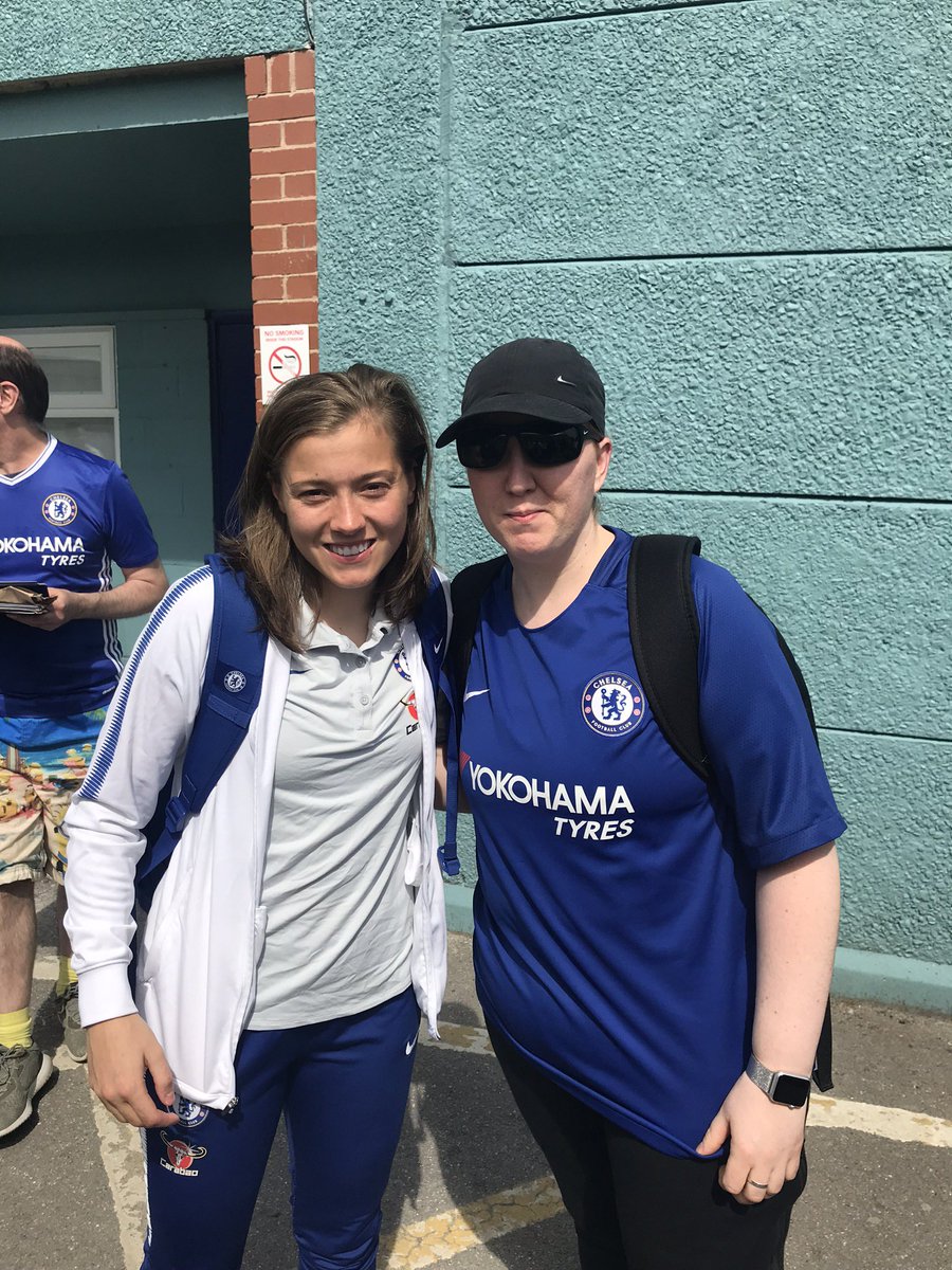 creedy152's tweet photo. My first long distance away trip &amp; first time asking players for a selfie. It happened to be Claire, Katie &amp; Eni’s last match for us. https://t.co/RJ3jD5AWsF